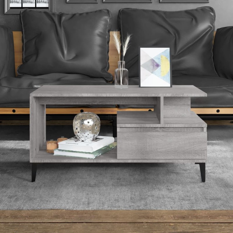 vidaXL Couchtisch Grau Sonoma 90x49x45 cm Holzwerkstoff vidaXL Couchtisch Grau Sonoma 90x49x45 cm Holzwerkstoff