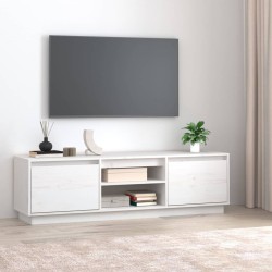 vidaXL TV-Schrank Weiß 140x35x40 cm Massivholz Kiefer