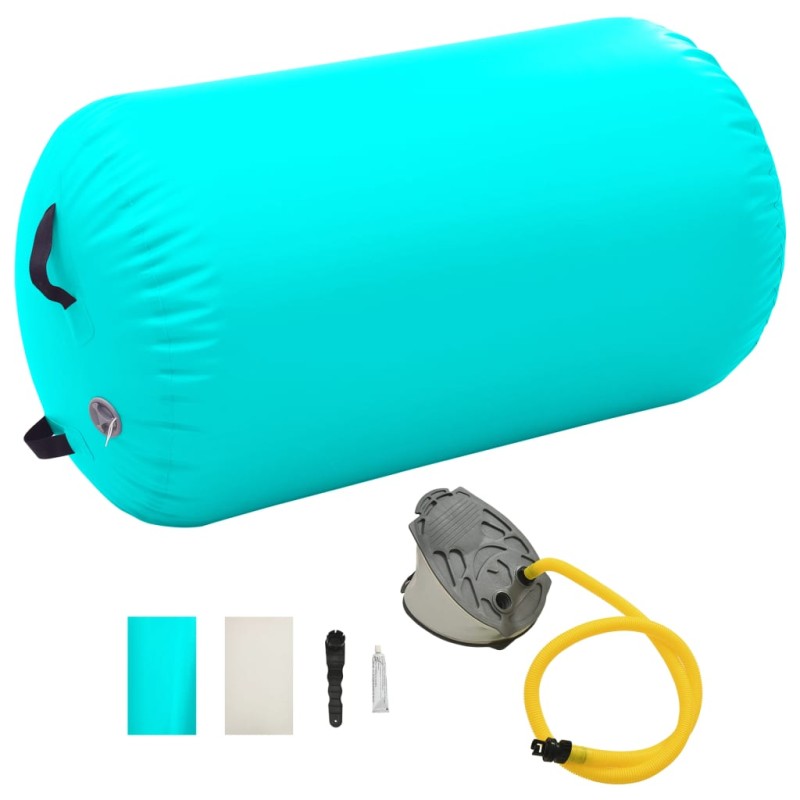 vidaXL Aufblasbare Gymnastik-Rolle mit Pumpe 100x60 cm PVC Grün vidaXL Aufblasbare Gymnastik-Rolle mit Pumpe 100x60 cm PVC Grün