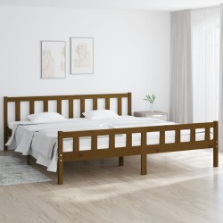 vidaXL Massivholzbett Honigbraun 180x200 cm