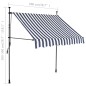 vidaXL Einziehbare Markise Handbetrieben mit LED 200 cm Blau und Weiß vidaXL Einziehbare Markise Handbetrieben mit LED 200 cm Blau und Weiß
