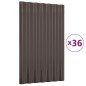 vidaXL Dachpaneele 36 Stk. Pulverbeschichteter Stahl Braun 60x36cm vidaXL Dachpaneele 36 Stk. Pulverbeschichteter Stahl Braun 60x36cm