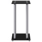 vidaXL Lautsprecher-Ständer 2 Stk. Schwarz & Silbern Hartglas 4 Säulen vidaXL Lautsprecher-Ständer 2 Stk. Schwarz & Silbern Hartglas 4 Säulen