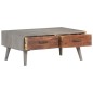 vidaXL Couchtisch Grau 100x60x40 cm Raues Mango-Massivholz vidaXL Couchtisch Grau 100x60x40 cm Raues Mango-Massivholz