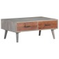 vidaXL Couchtisch Grau 100x60x40 cm Raues Mango-Massivholz vidaXL Couchtisch Grau 100x60x40 cm Raues Mango-Massivholz