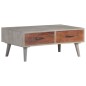 vidaXL Couchtisch Grau 100x60x40 cm Raues Mango-Massivholz vidaXL Couchtisch Grau 100x60x40 cm Raues Mango-Massivholz