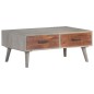 vidaXL Couchtisch Grau 100x60x40 cm Raues Mango-Massivholz vidaXL Couchtisch Grau 100x60x40 cm Raues Mango-Massivholz