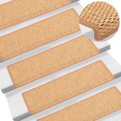 vidaXL Treppenmatten Selbstklebend Sisal-Optik 15Stk. 65x21x4cm Orange