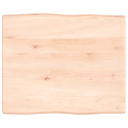 vidaXL Tischplatte 60x50x4 cm Massivholz Eiche Unbehandelt Baumkante