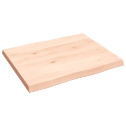 vidaXL Tischplatte 60x50x4 cm Massivholz Eiche Unbehandelt Baumkante