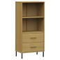 vidaXL Bücherregal OSLO 2 Schubladen Braun 60x35x128,5 cm Massivholz vidaXL Bücherregal OSLO 2 Schubladen Braun 60x35x128,5 cm Massivholz