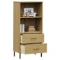 vidaXL Bücherregal OSLO 2 Schubladen Braun 60x35x128,5 cm Massivholz vidaXL Bücherregal OSLO 2 Schubladen Braun 60x35x128,5 cm Massivholz