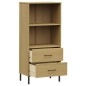 vidaXL Bücherregal OSLO 2 Schubladen Braun 60x35x128,5 cm Massivholz vidaXL Bücherregal OSLO 2 Schubladen Braun 60x35x128,5 cm Massivholz