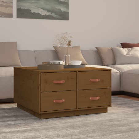 vidaXL Couchtisch Honigbraun 80x80x45 cm Massivholz Kiefer