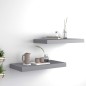 vidaXL Schweberegale 2 Stk. Grau 50x23x3,8 cm MDF vidaXL Schweberegale 2 Stk. Grau 50x23x3,8 cm MDF