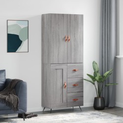 Highboard Grau Sonoma 69,5x34x180 cm Holzwerkstoff