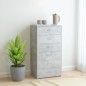 vidaXL Sideboard mit 6 Schubladen Betongrau 50x34x96 cm Holzwerkstoff vidaXL Sideboard mit 6 Schubladen Betongrau 50x34x96 cm Holzwerkstoff