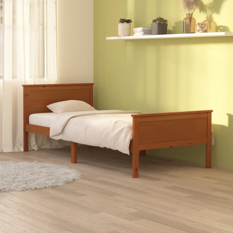 vidaXL Massivholzbett Honigbraun Kiefernholz 100x200 cm vidaXL Massivholzbett Honigbraun Kiefernholz 100x200 cm