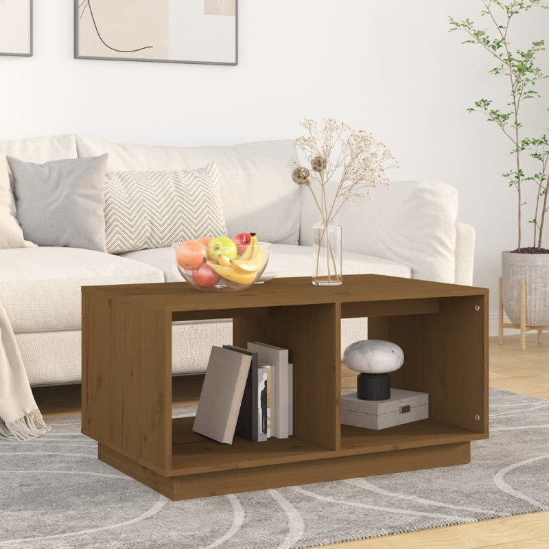 vidaXL Couchtisch Honigbraun 80x50x40 cm Massivholz Kiefer vidaXL Couchtisch Honigbraun 80x50x40 cm Massivholz Kiefer