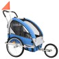 vidaXL 2-in-1 Kinder Fahrradanhänger & Kinderwagen Blau und Grau vidaXL 2-in-1 Kinder Fahrradanhänger & Kinderwagen Blau und Grau