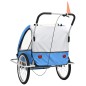 vidaXL 2-in-1 Kinder Fahrradanhänger & Kinderwagen Blau und Grau vidaXL 2-in-1 Kinder Fahrradanhänger & Kinderwagen Blau und Grau
