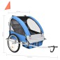 vidaXL 2-in-1 Kinder Fahrradanhänger & Kinderwagen Blau und Grau vidaXL 2-in-1 Kinder Fahrradanhänger & Kinderwagen Blau und Grau