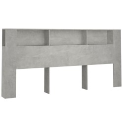 vidaXL Kopfteil mit Ablagen Betongrau 220x18,5x104,5 cm