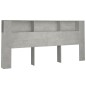 vidaXL Kopfteil mit Ablagen Betongrau 220x18,5x104,5 cm