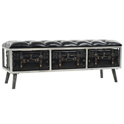 vidaXL Sitzbank mit Stauraum 110 cm Schwarz Kunstleder 