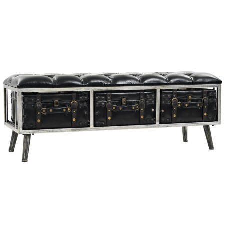 vidaXL Sitzbank mit Stauraum 110 cm Schwarz Kunstleder 