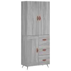 Highboard Grau Sonoma 69,5x34x180 cm Holzwerkstoff