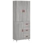 Highboard Grau Sonoma 69,5x34x180 cm Holzwerkstoff Highboard Grau Sonoma 69,5x34x180 cm Holzwerkstoff