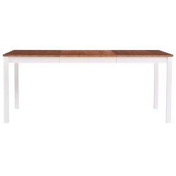 vidaXL Esstisch Weiß und Braun 180 x 90 x 73 cm Kiefernholz
