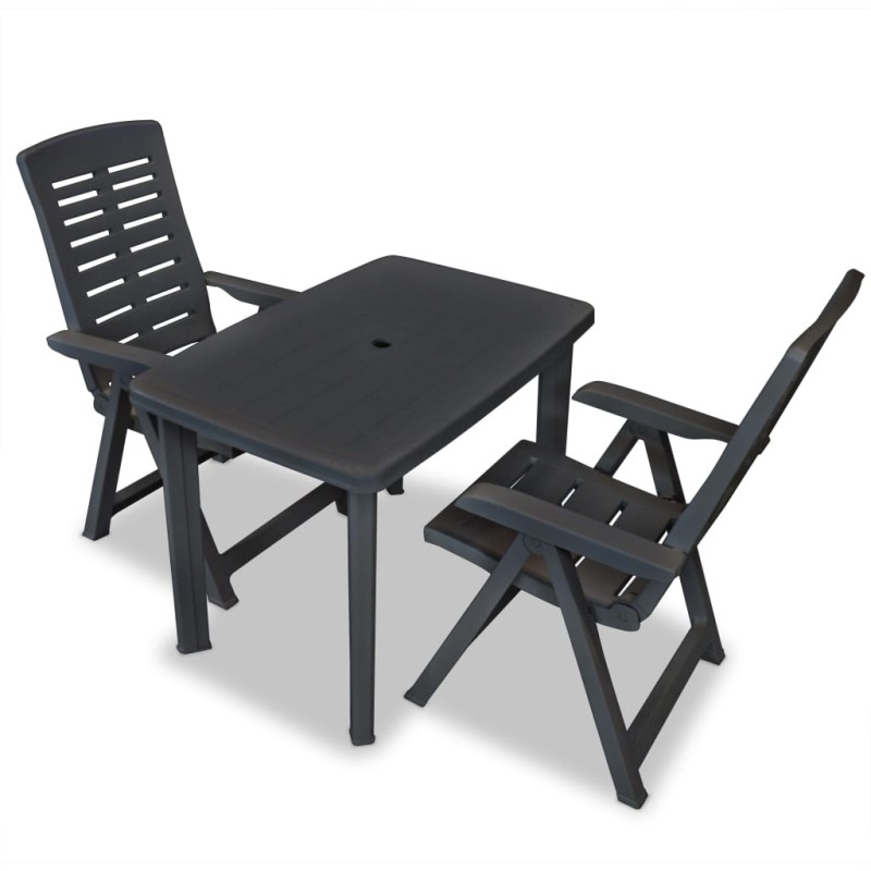 vidaXL 3-tlg. Bistro-Set Kunststoff Anthrazit vidaXL 3-tlg. Bistro-Set Kunststoff Anthrazit