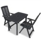vidaXL 3-tlg. Bistro-Set Kunststoff Anthrazit vidaXL 3-tlg. Bistro-Set Kunststoff Anthrazit