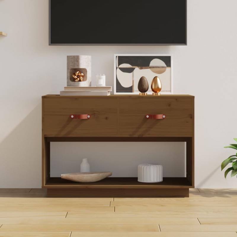 vidaXL TV-Schrank Honigbraun 90x40x60 cm Massivholz Kiefer vidaXL TV-Schrank Honigbraun 90x40x60 cm Massivholz Kiefer
