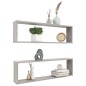 vidaXL Würfelregale 2 Stk. Betongrau 100x15x30 cm Holzwerkstoff vidaXL Würfelregale 2 Stk. Betongrau 100x15x30 cm Holzwerkstoff