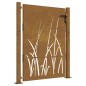 vidaXL Gartentor 105x130 cm Cortenstahl Gras-Design vidaXL Gartentor 105x130 cm Cortenstahl Gras-Design