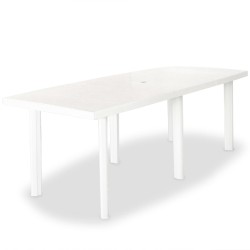 vidaXL 9-tlg. Garten-Essgruppe Kunststoff Weiß