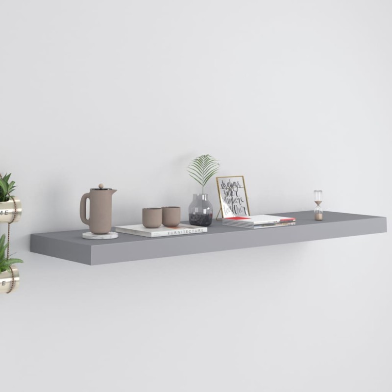 vidaXL Schwebendes Wandregal Grau 90x23,5x3,8 cm MDF vidaXL Schwebendes Wandregal Grau 90x23,5x3,8 cm MDF