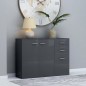 vidaXL Sideboard Hochglanz-Grau 105x30x75 cm Holzwerkstoff