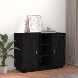 vidaXL Sideboard Schwarz 100x40x75 cm Massivholz Kiefer