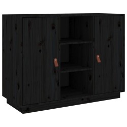 vidaXL Sideboard Schwarz 100x40x75 cm Massivholz Kiefer