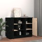 vidaXL Sideboard Schwarz 100x40x75 cm Massivholz Kiefer vidaXL Sideboard Schwarz 100x40x75 cm Massivholz Kiefer
