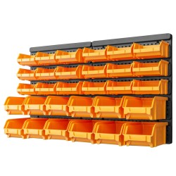 vidaXL 32-tlg. Sichtlagerboxen-Set Gelb und Schwarz