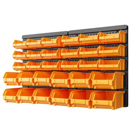 vidaXL 32-tlg. Sichtlagerboxen-Set Gelb und Schwarz