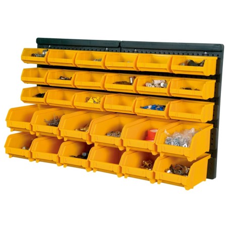 vidaXL 32-tlg. Sichtlagerboxen-Set Gelb und Schwarz