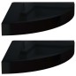 vidaXL Eck-Schweberegale 2 Stk. Hochglanz-Schwarz 25x25x3,8 cm MDF vidaXL Eck-Schweberegale 2 Stk. Hochglanz-Schwarz 25x25x3,8 cm MDF
