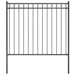 vidaXL Gartenzaun Stahl 1,7x1,5 m Schwarz