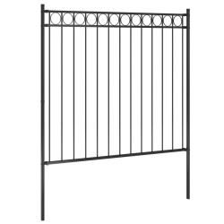 vidaXL Gartenzaun Stahl 1,7x1,5 m Schwarz